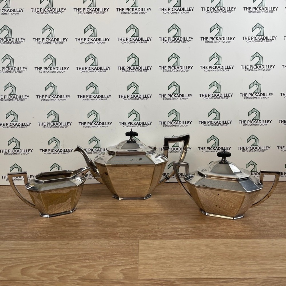 Vintage Barbour Silver Co. Electro Plate N.S. Pattern 5316 3 Piece Tea Set